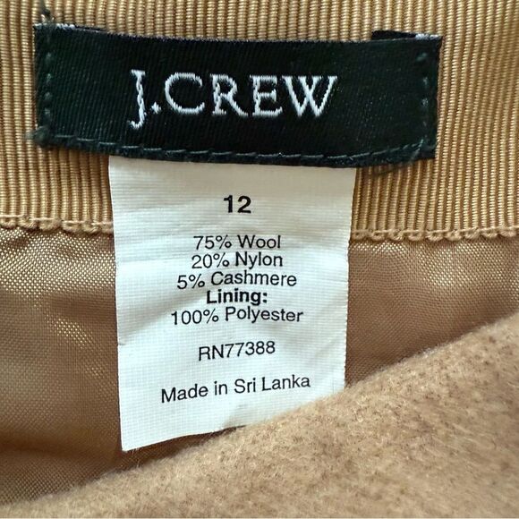 J CREW Vintage 90s Y2K Wool Cashmere Blend Mini Skirt Tan Size 12 - Picture 5 of 5